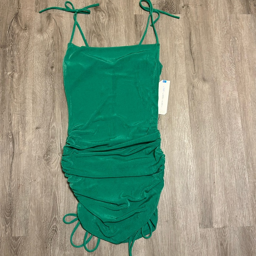 Brand new green ruched dress
